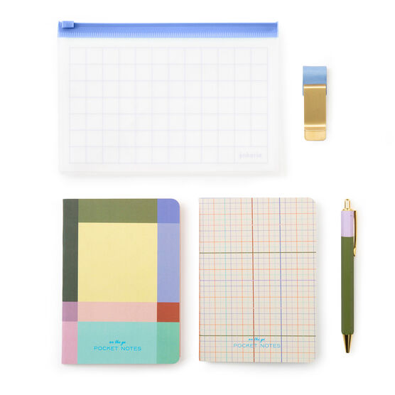 Block colour stationery set